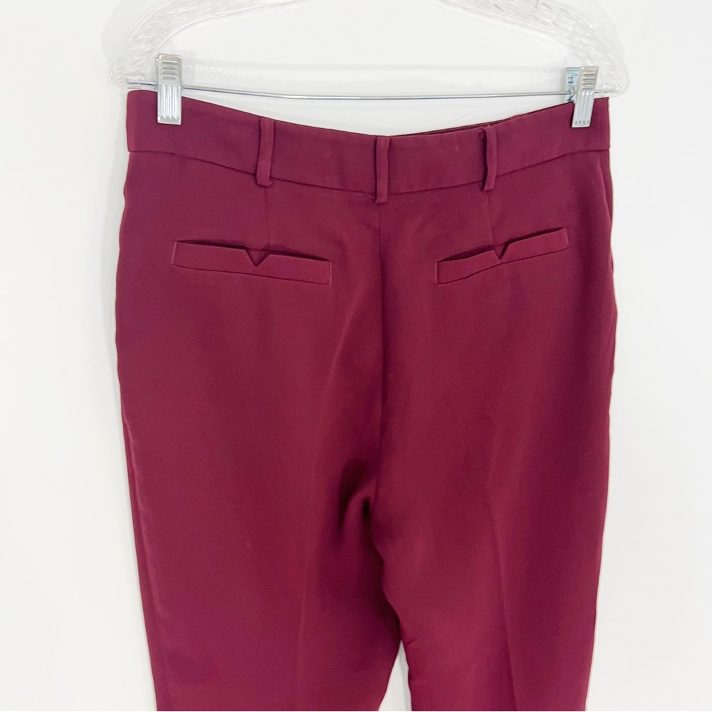 Anthropologie Sasha Button Fly Tapered Trouser in Wine Size 6 - Picture 6 of 10
